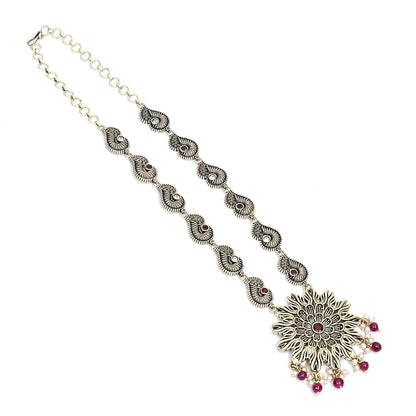 Sterling Silver Tribal Necklace Set – Necklace & Earrings