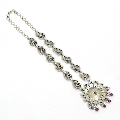 Sterling Silver Tribal Necklace Set – Necklace & Earrings
