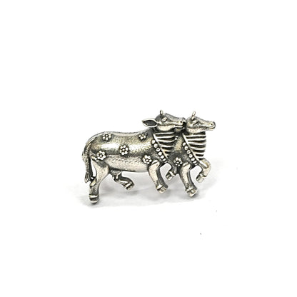 Sterling Silver Adjustable Ring – Pair of Cow Motif