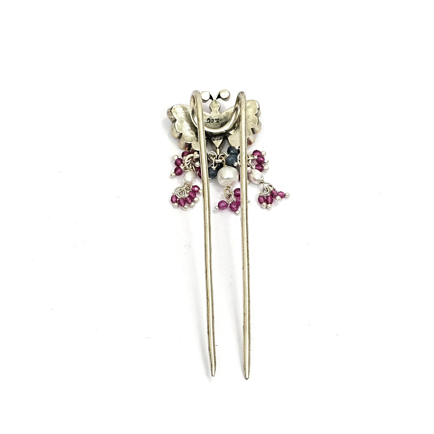 Sterling Silver Juda Pin – Ornate Floral Enamel Design
