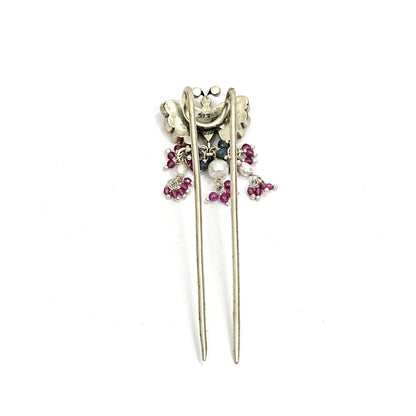 Sterling Silver Juda Pin – Ornate Floral Enamel Design