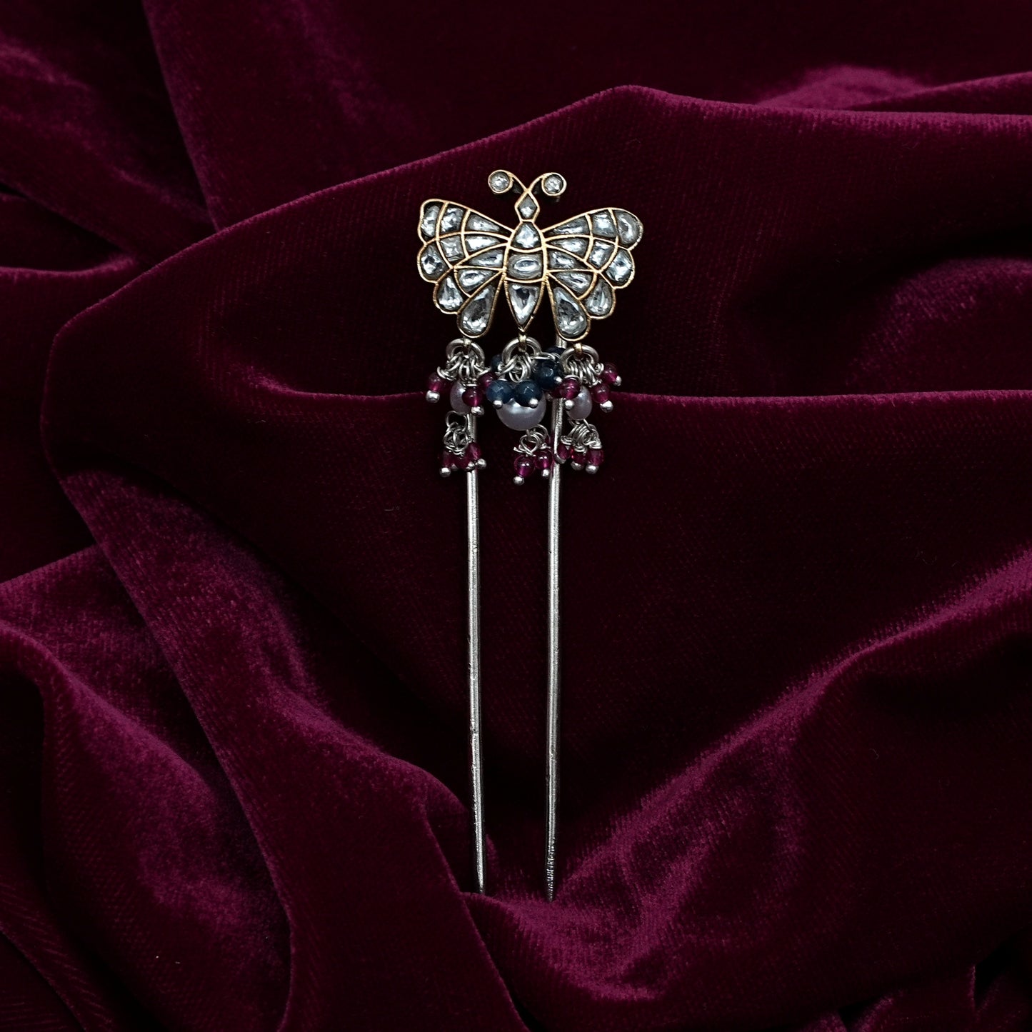 Sterling Silver Juda Pin – Ornate Floral Enamel Design