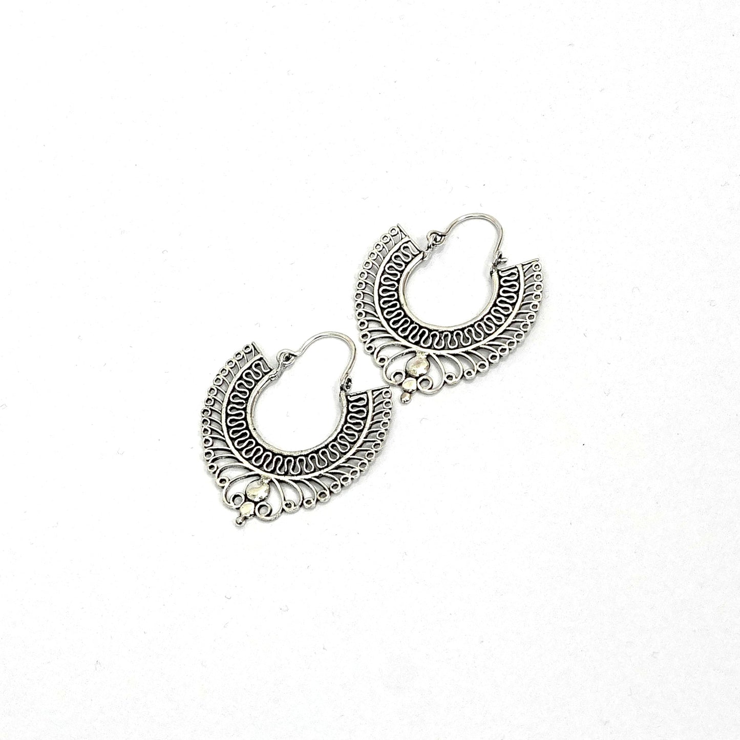 Sterling Silver Earrings – Tribal Filigree Motif