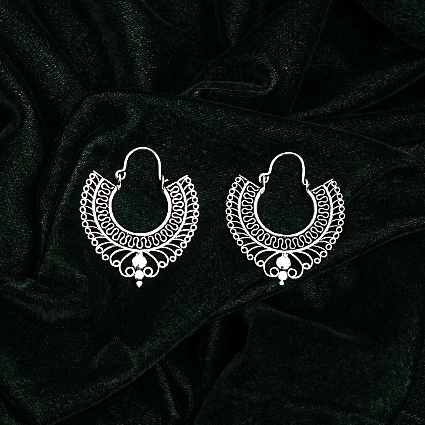 Sterling Silver Earrings – Tribal Filigree Motif