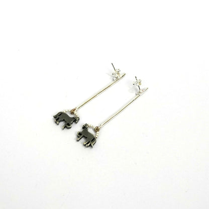 Sterling Silver Earrings – Horse Motif with Bead Detailing