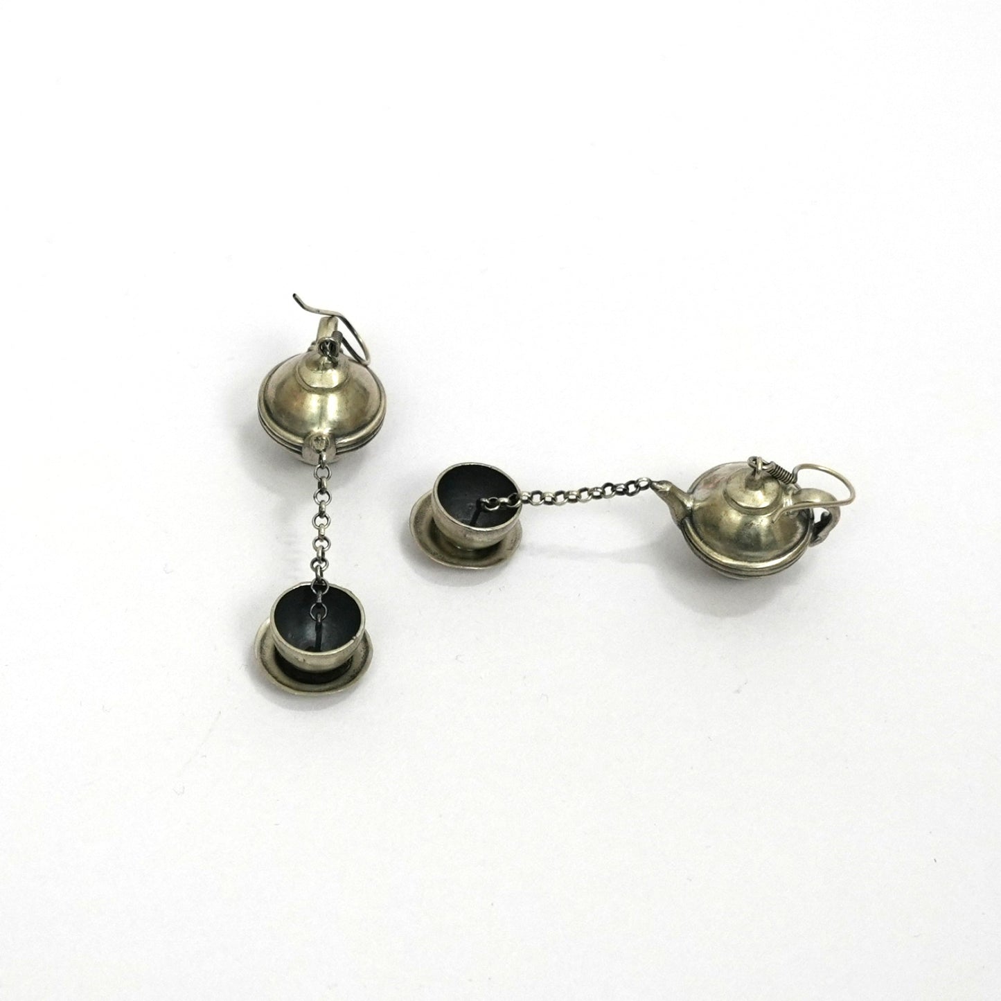 Sterling Silver Earrings – Tea Set Motif Design