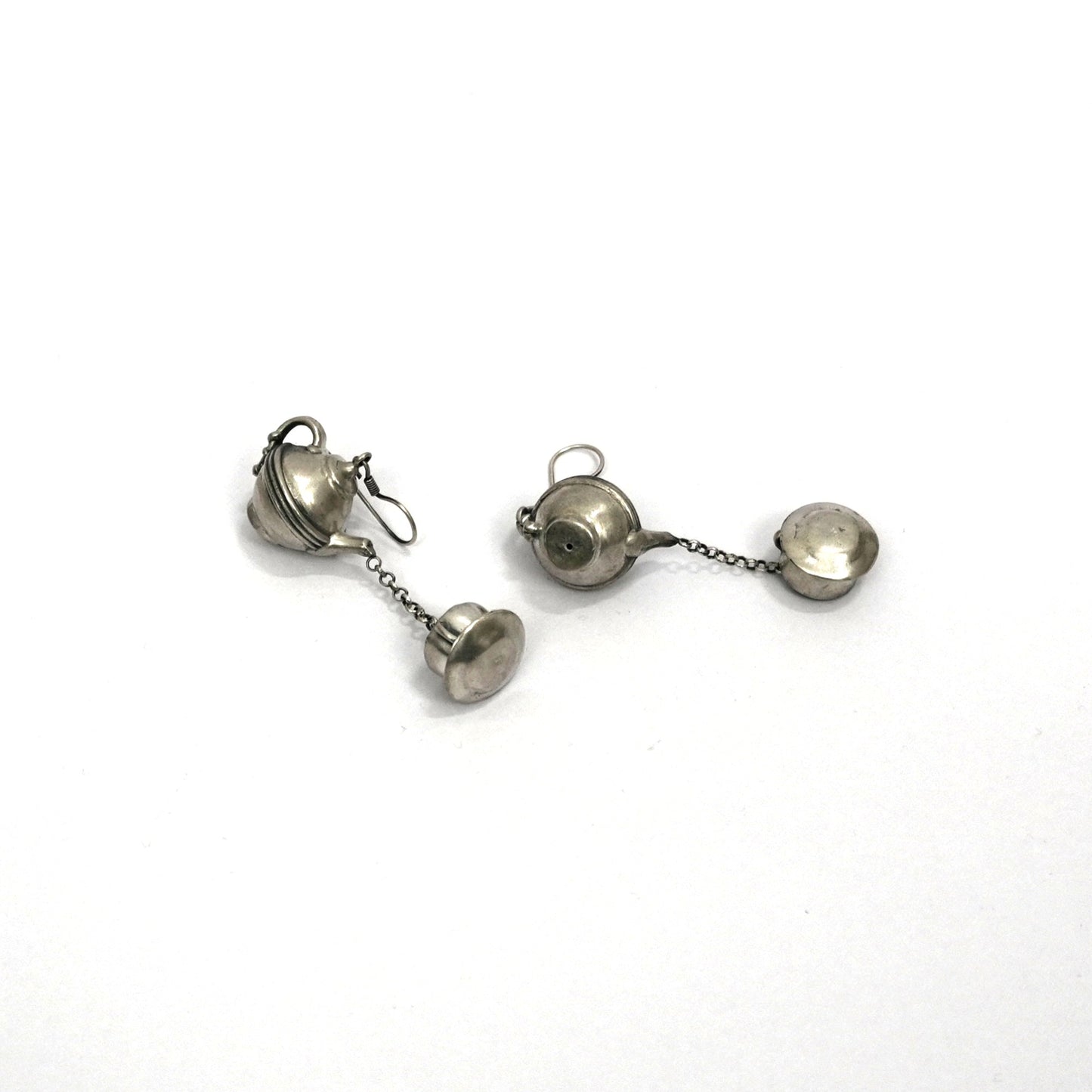 Sterling Silver Earrings – Tea Set Motif Design