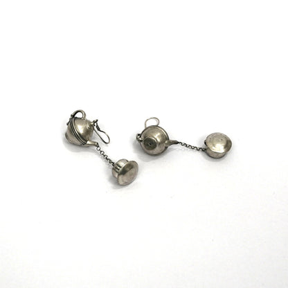 Sterling Silver Earrings – Tea Set Motif Design