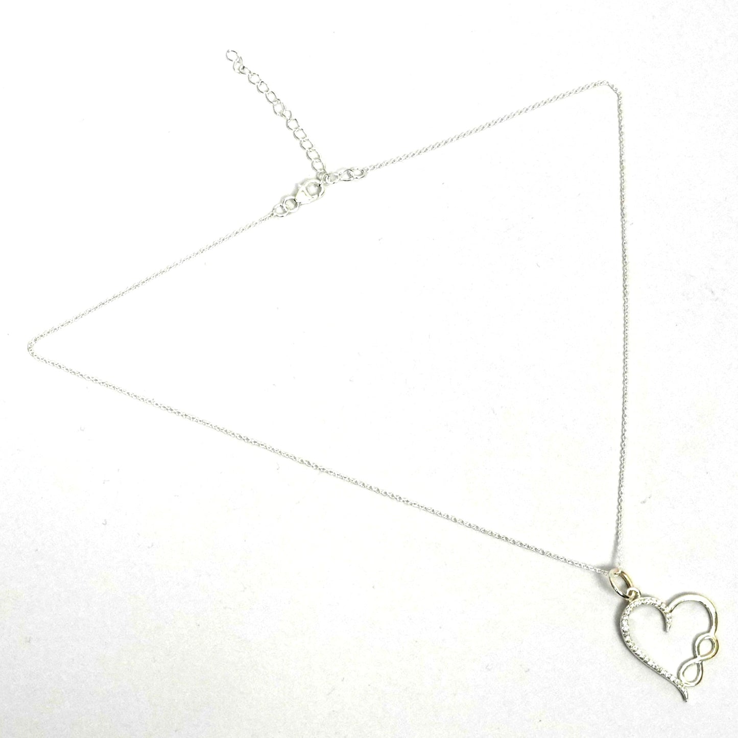 Sterling Silver Necklace – Heart & Infinity Motif