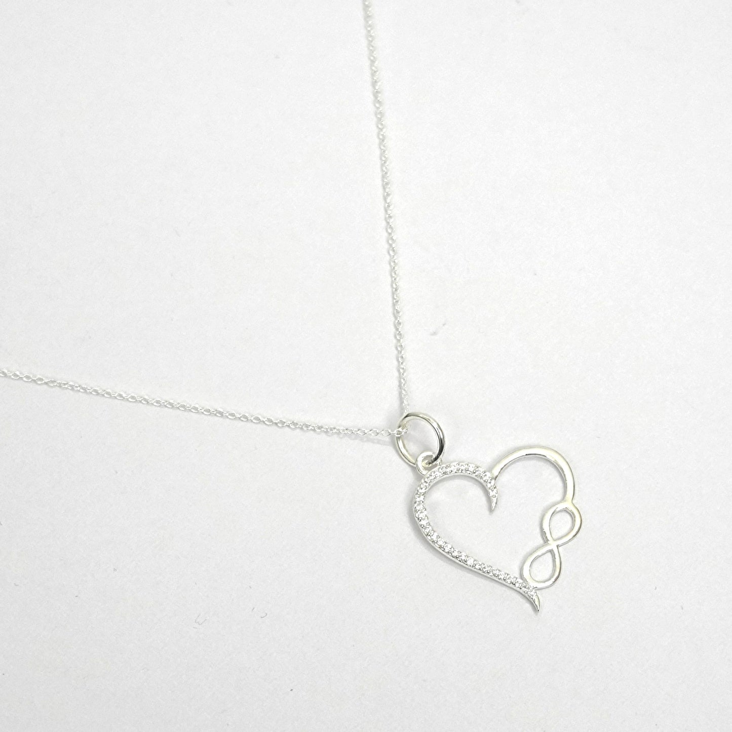Sterling Silver Necklace – Heart & Infinity Motif