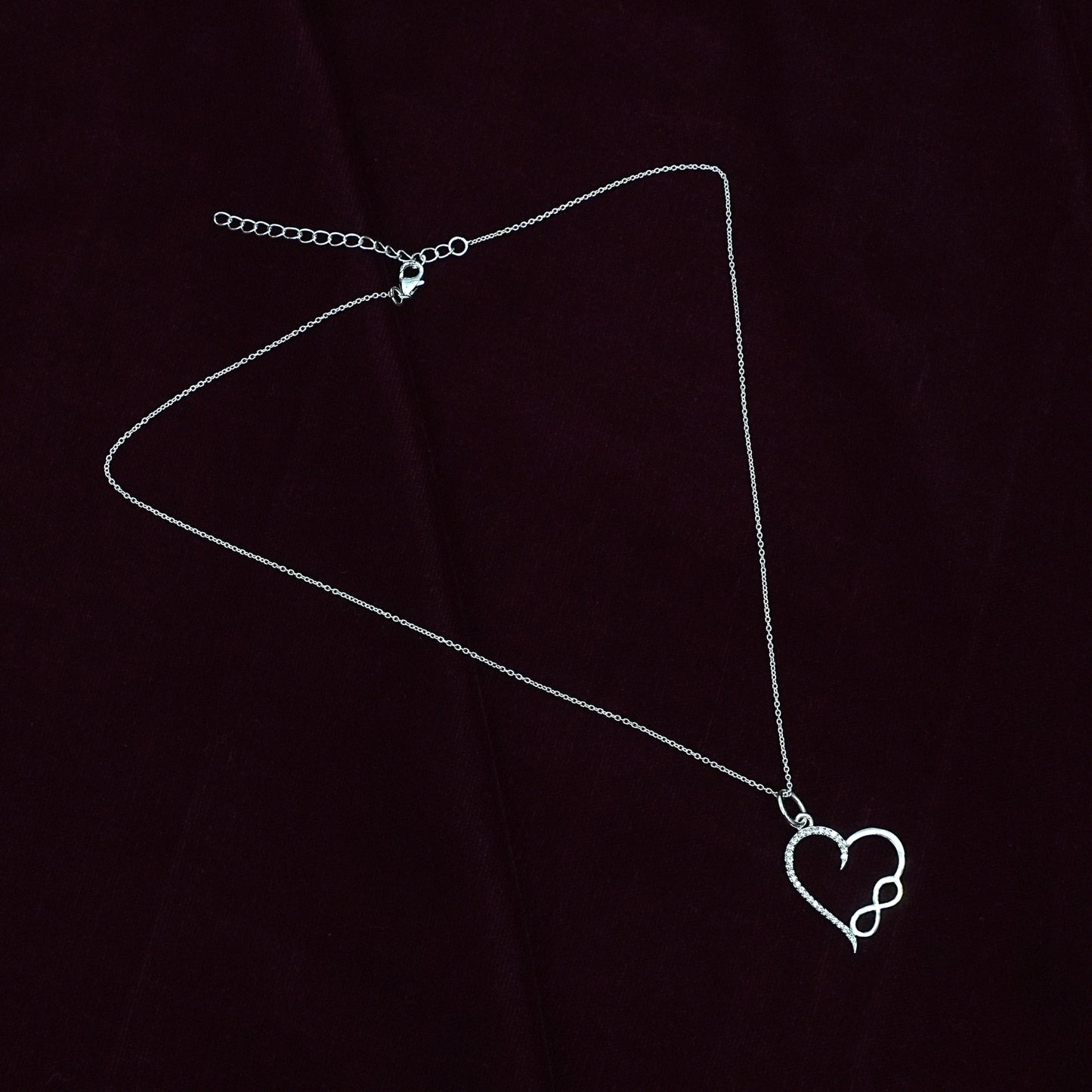Sterling Silver Necklace – Heart & Infinity Motif