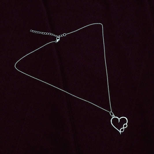 Sterling Silver Necklace – Heart & Infinity Motif