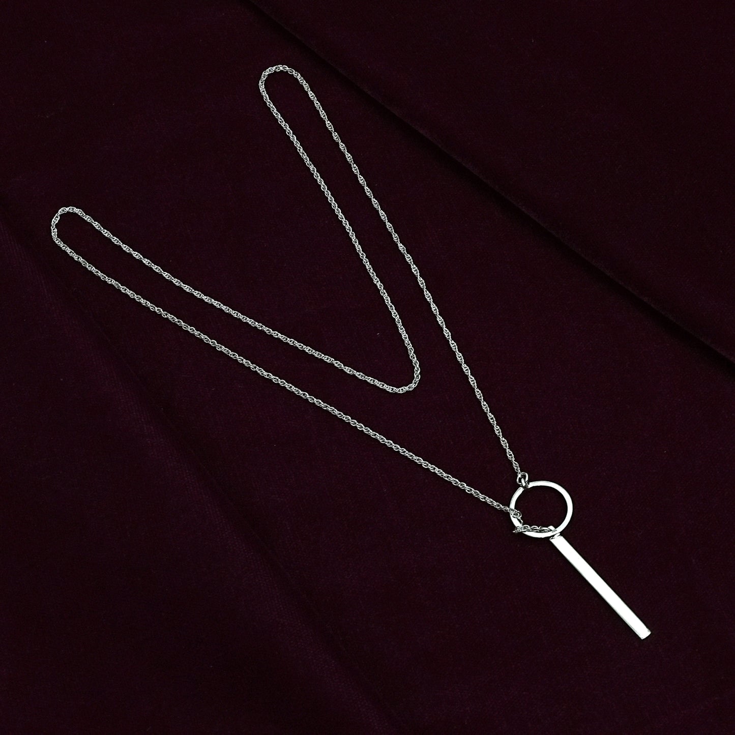 Sterling Silver Necklace – Circle & Bar Motif