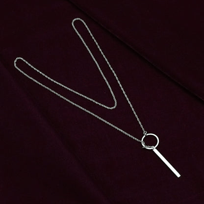 Sterling Silver Necklace – Circle & Bar Motif