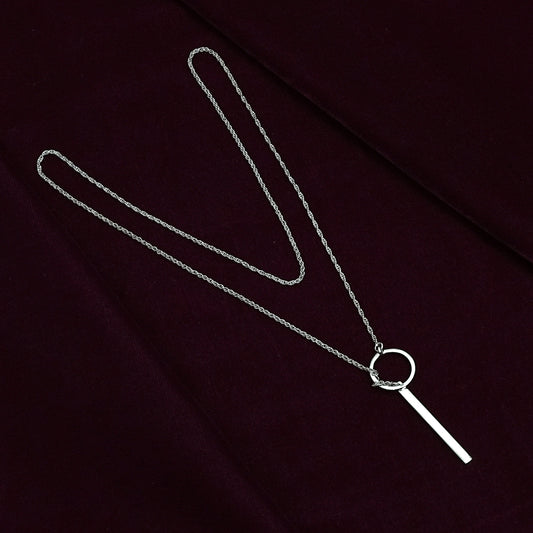 Sterling Silver Necklace – Circle & Bar Motif