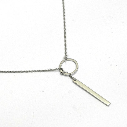 Sterling Silver Necklace – Circle & Bar Motif