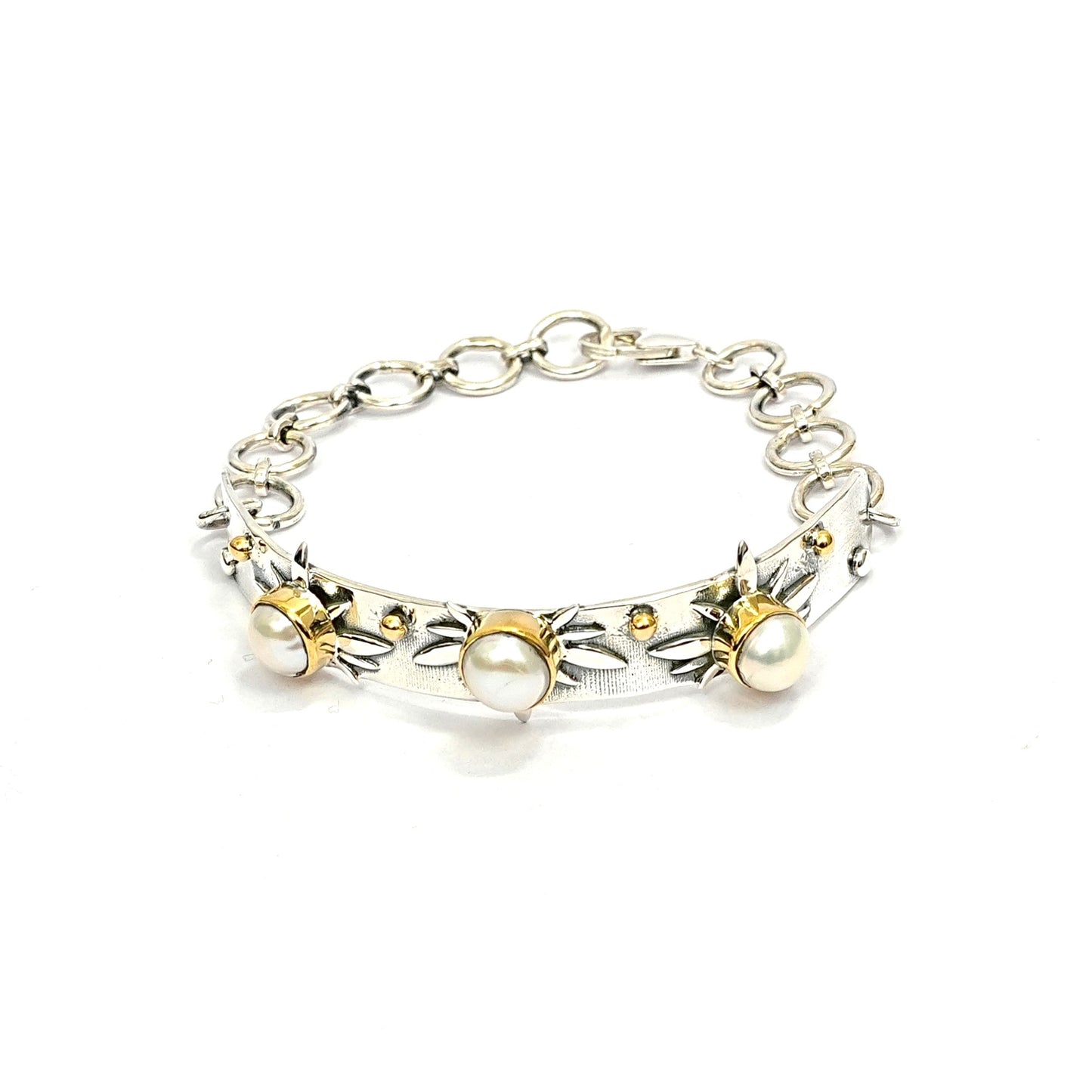Freshwater Pearl Sterling Silver Statement Bracelet