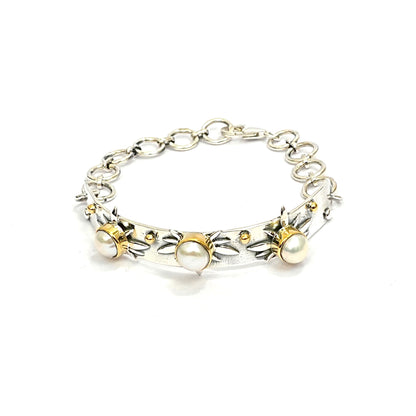 Freshwater Pearl Sterling Silver Statement Bracelet