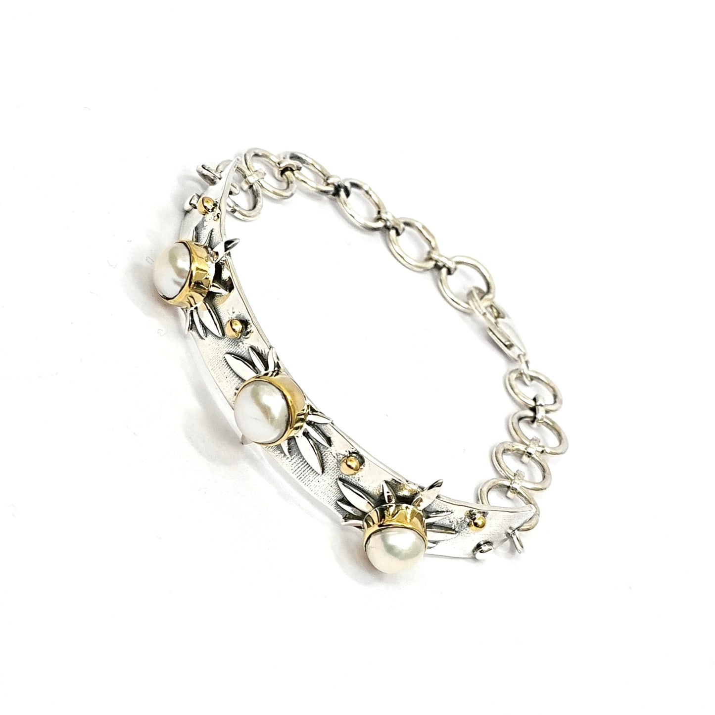 Freshwater Pearl Sterling Silver Statement Bracelet