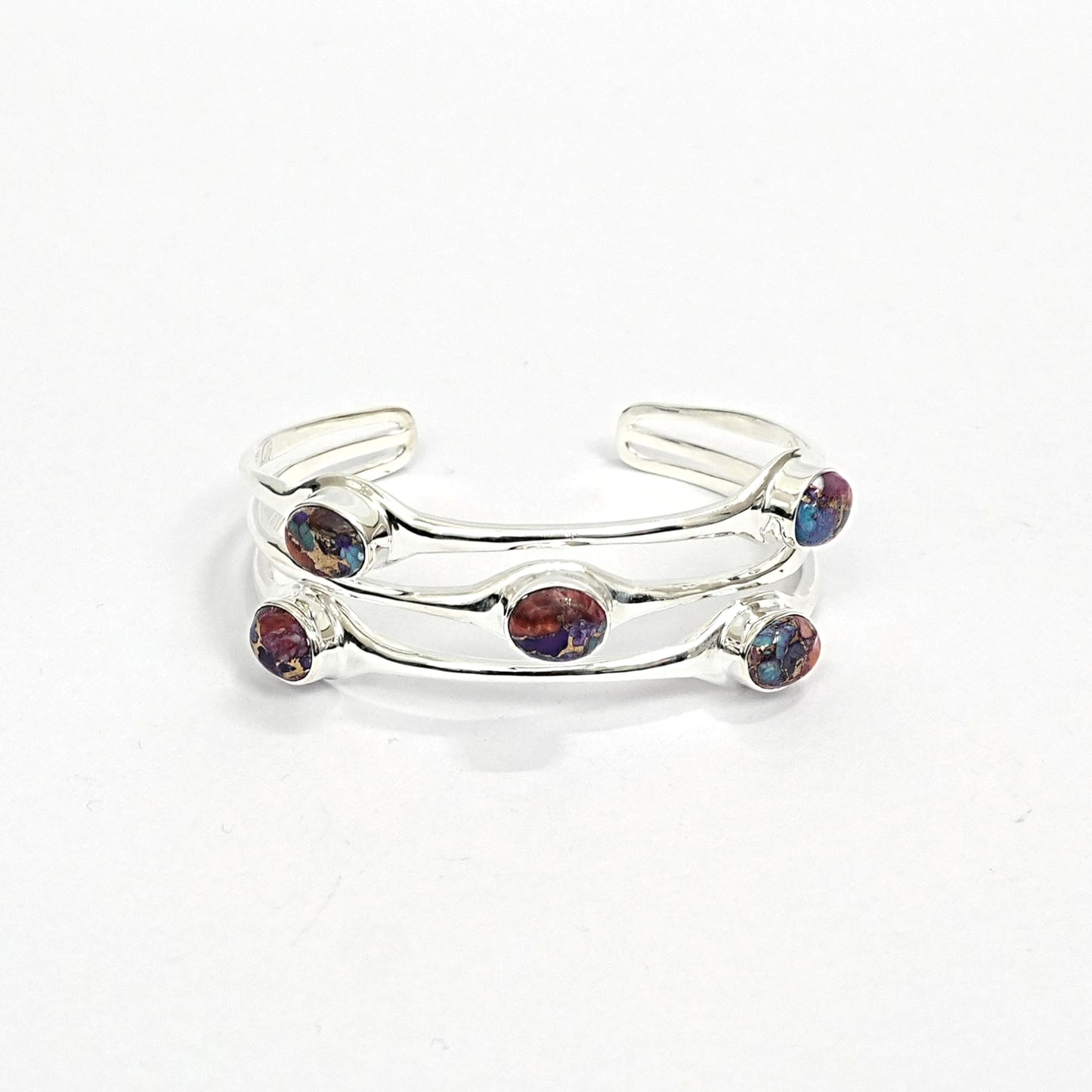 Aura Quartz Sterling Silver Statement Bracelet
