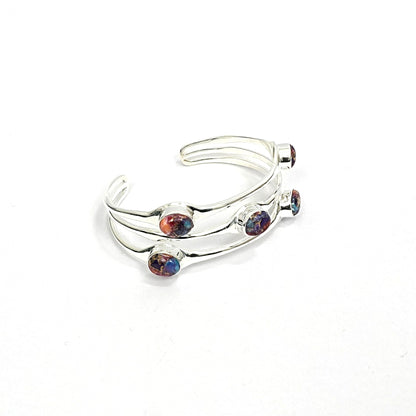 Aura Quartz Sterling Silver Statement Bracelet