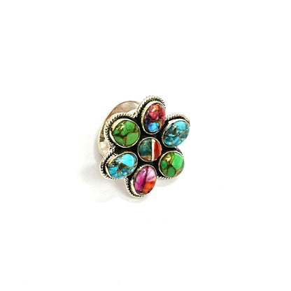 Multicolour Aura Quartz Sterling Silver Statement Ring
