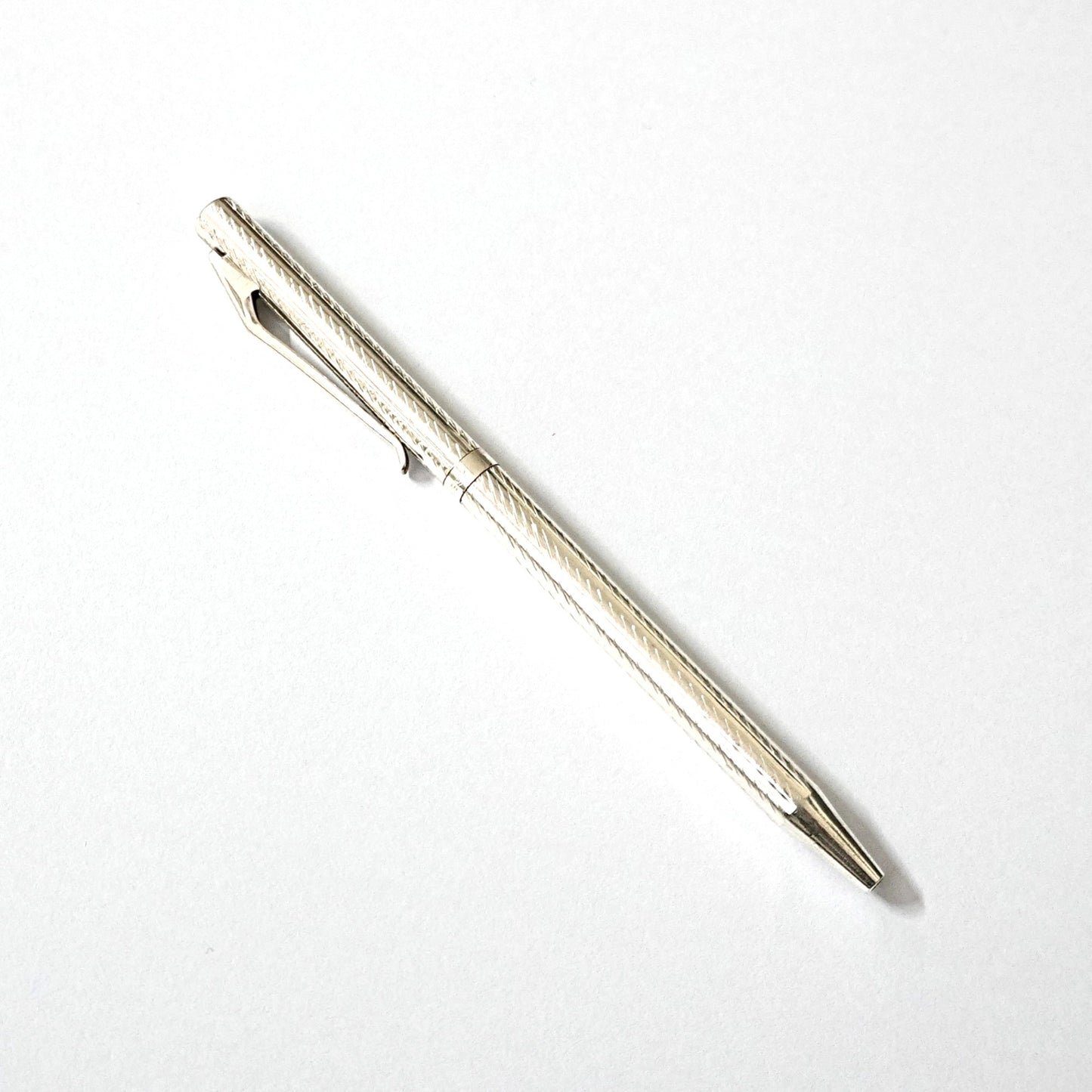 Pure Silver Pen – Spiral Textured Design (Standard Size)