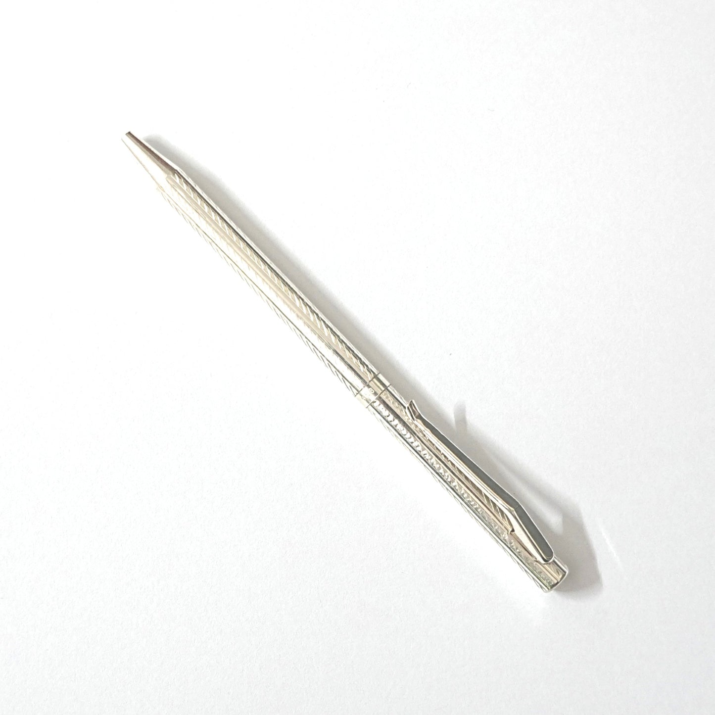 Pure Silver Pen – Spiral Textured Design (Standard Size)