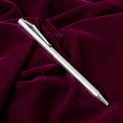 Pure Silver Pen – Spiral Textured Design (Standard Size)