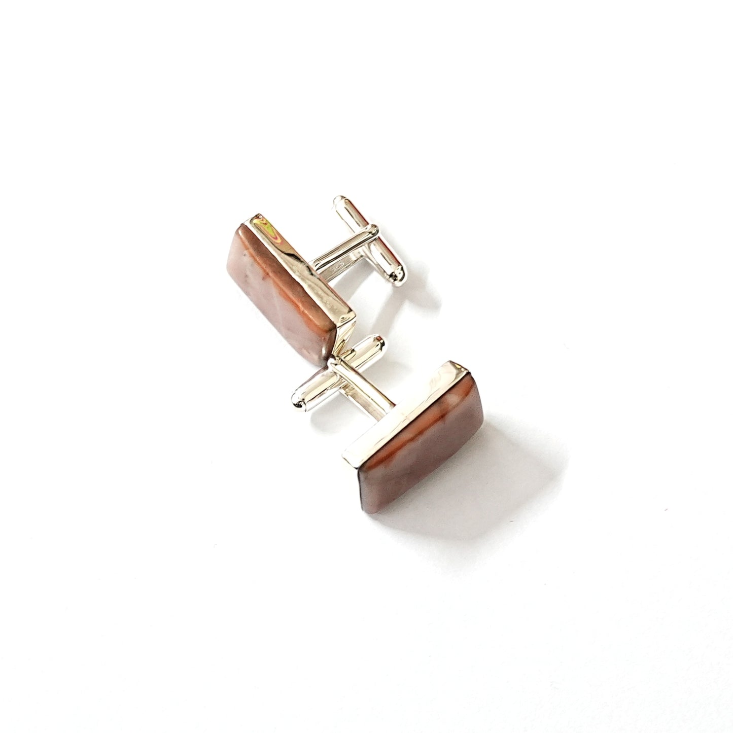 Sterling Silver Cufflinks – Rectangular Motif with Hematite Stone