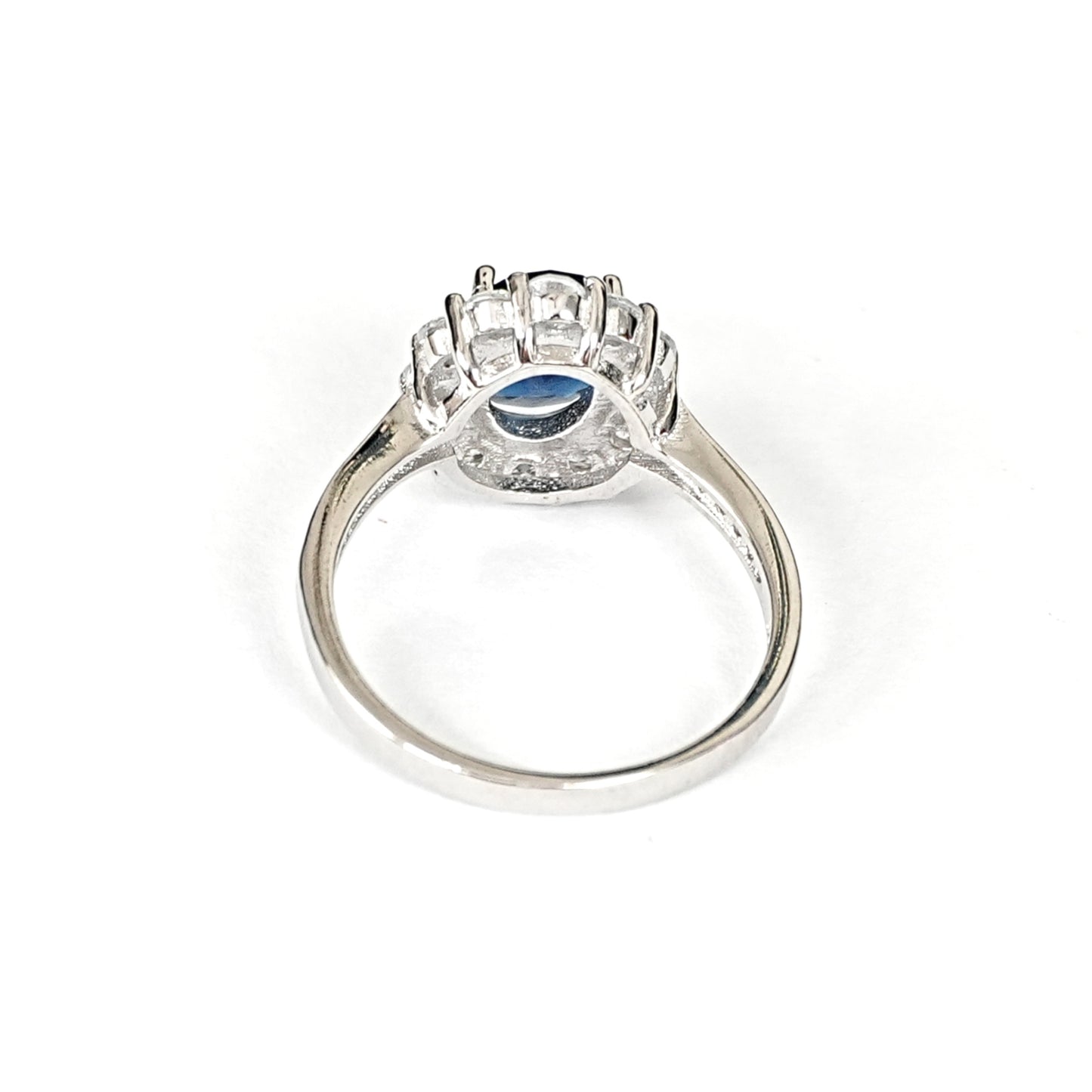 Sterling Silver Sapphire Ring – Women’s with CZ Accents