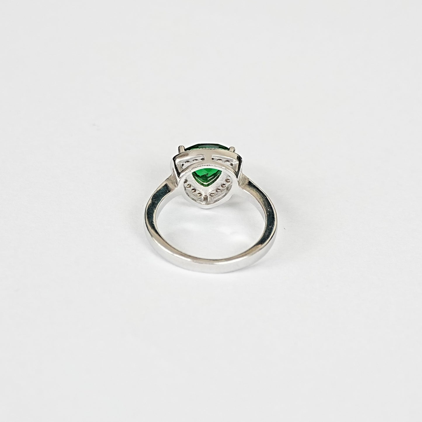 Sterling Silver Green Gemstone Ring – Women’s with CZ Accents