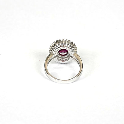Sterling Silver Ruby Ring – Women’s with CZ Accents