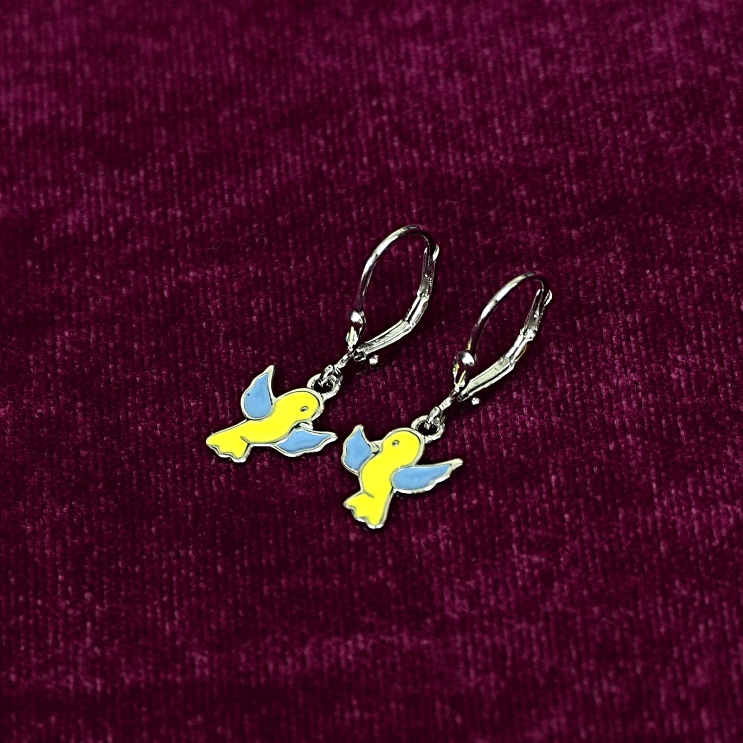 Sterling Silver Kids Earrings – Bird Charm Design