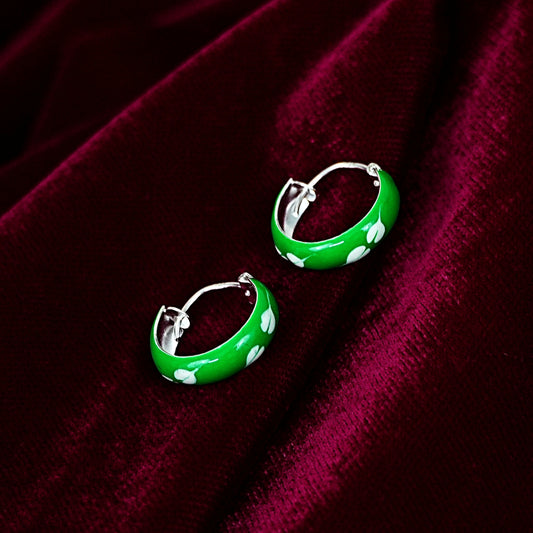 Mint Heart Hoop Earrings – Kids Collection