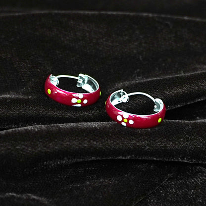 Cherry Blossom Dot Hoop Earrings – Kids Collection