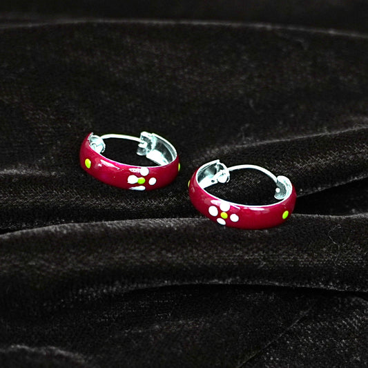 Cherry Blossom Dot Hoop Earrings – Kids Collection