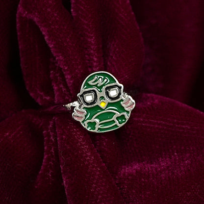 Quirky Green Bird Cartoon Ring – Kids Collection