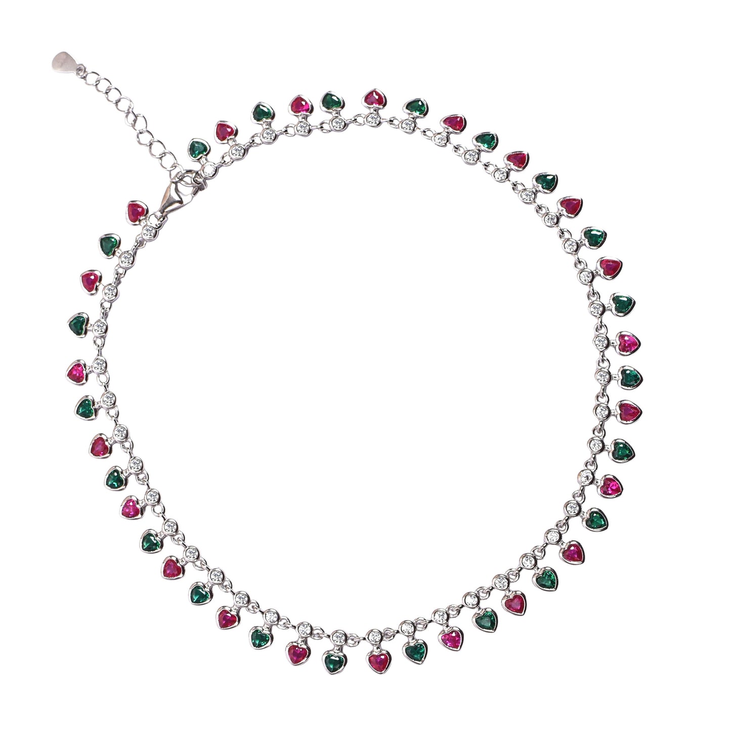 💖 Heart Gemstone Anklet