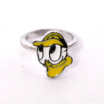 Kids Silver Ring – Yellow Duck Charm Design (Size 3)