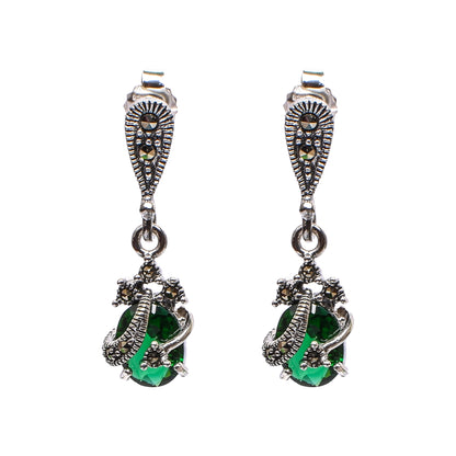 Emerald Serpent Jewellery Set – Pendant, Earrings & Ring