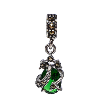 Emerald Serpent Jewellery Set – Pendant, Earrings & Ring