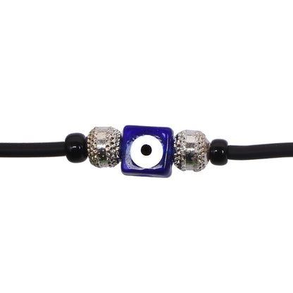 Women’s Silver Evil Eye Bracelet – Protective Charm Design (Size 5.5 inch)