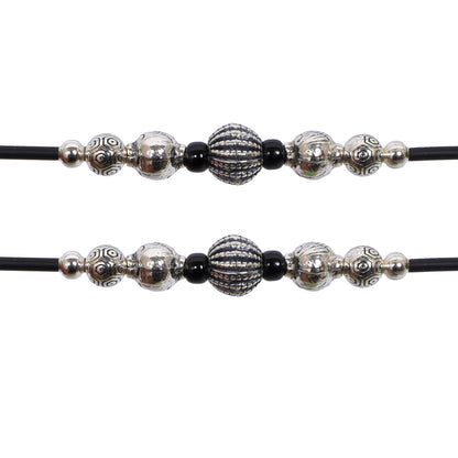 Handcrafted Silver Beaded Anklet