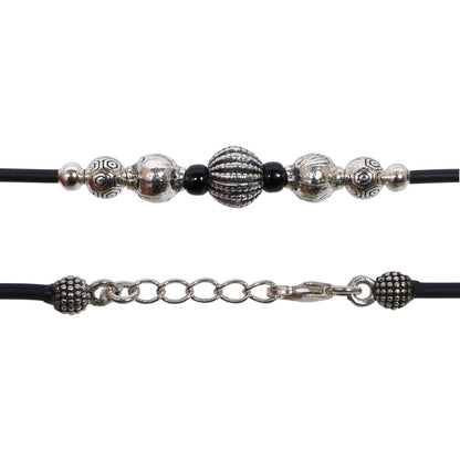 Handcrafted Silver Beaded Anklet