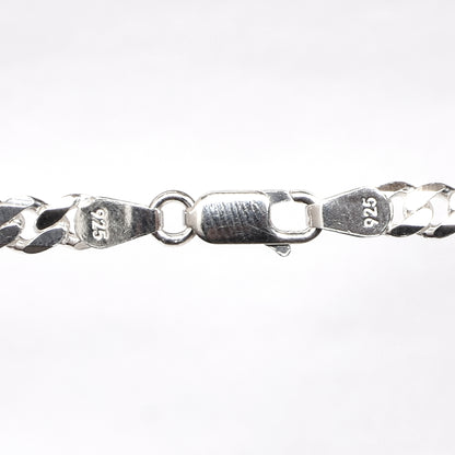 Women’s & Unisex Silver Chain Necklace – Curb Link Design (Size 20 inch)