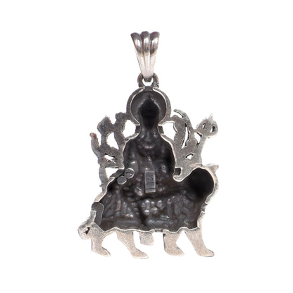 Goddess Durga Pendant – Antique Finish (4.5 cm)