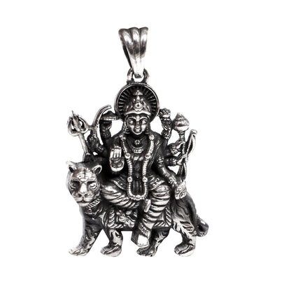 Goddess Durga Pendant – Antique Finish (4.5 cm)