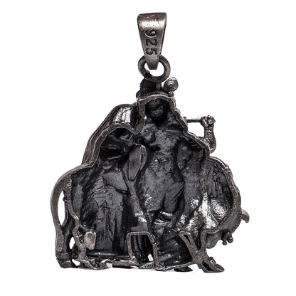 Krishna-Radha Pendant – Antique Finish (3.5 cm)