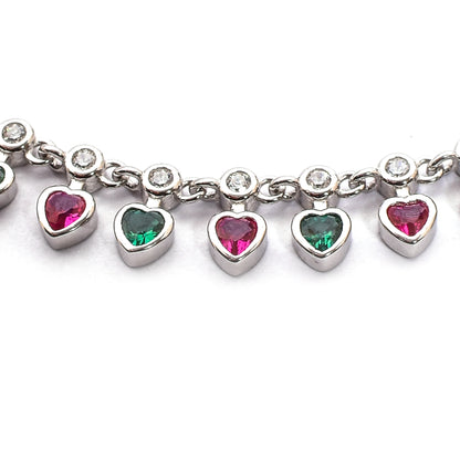 💖 Heart Gemstone Anklet
